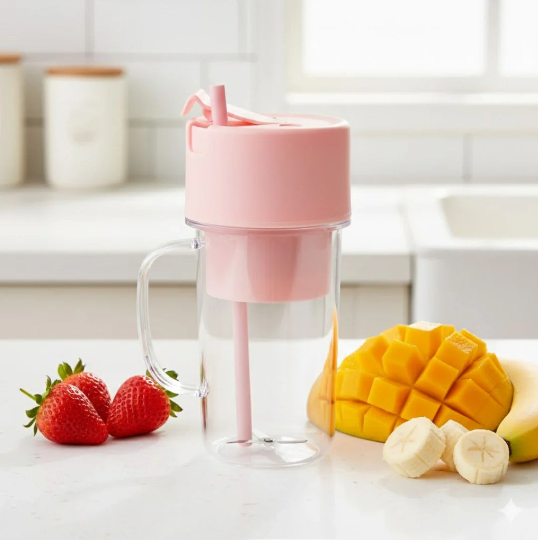 Portable USB Rechargeable 6-Blade Juicer Blender β 420ml Travel Smoothie Maker with Handle & Straw