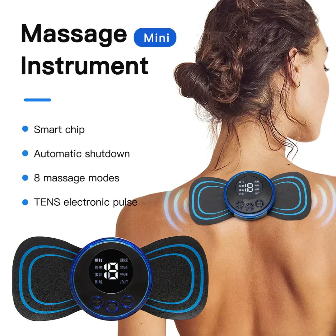 Portable USB Neck Massager | EMS Electric Cervical Massager with Lymphatic Drainage | Mini Neck & Body Massager