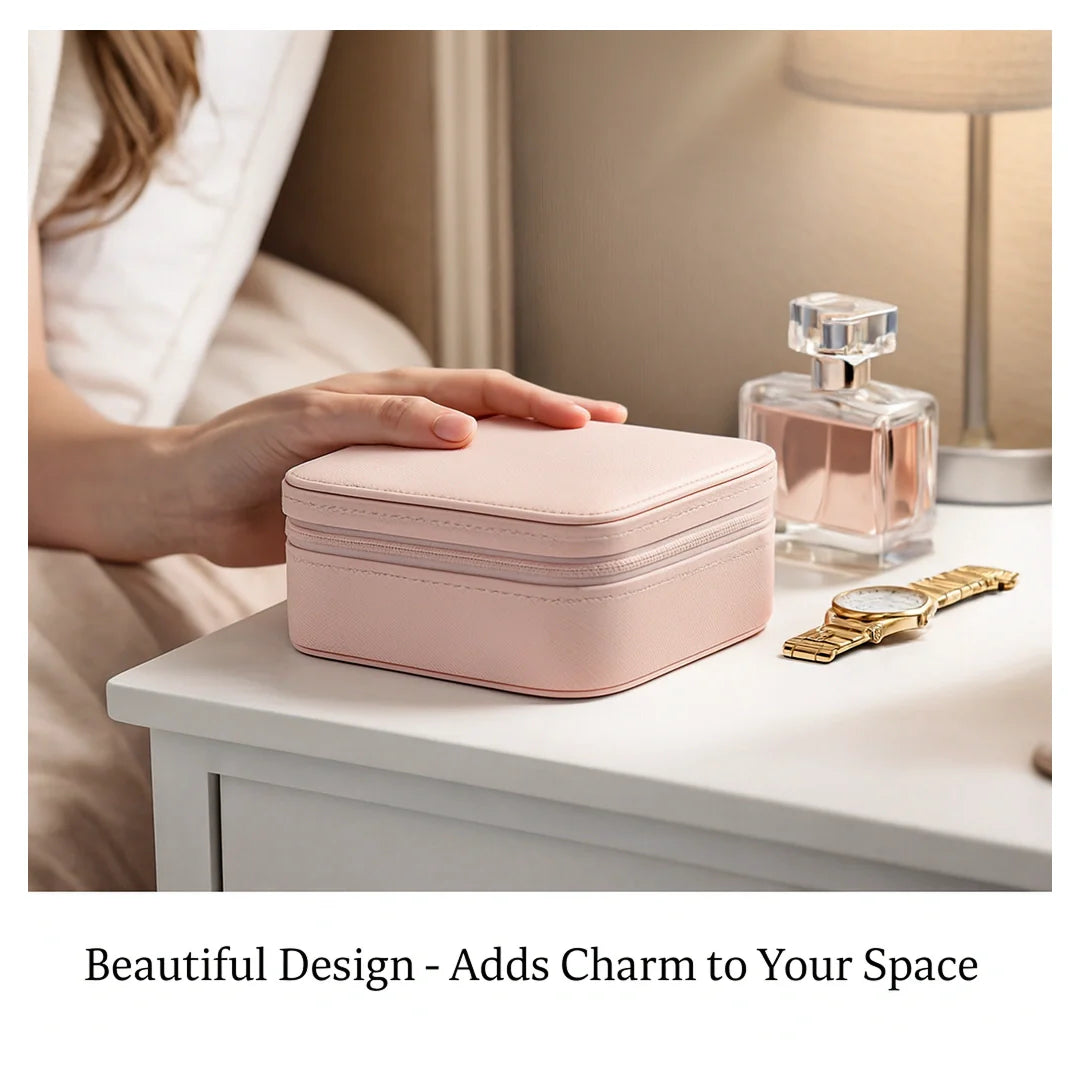 Jewellery Box For Women Mini Portable Jewelry Box Organiserpu Leather Jewlerrying Display Holder Small Travel Jewellery Box For Girls Women Mother Daughte Travel Ring Pendant Earring Necklace Storage Case