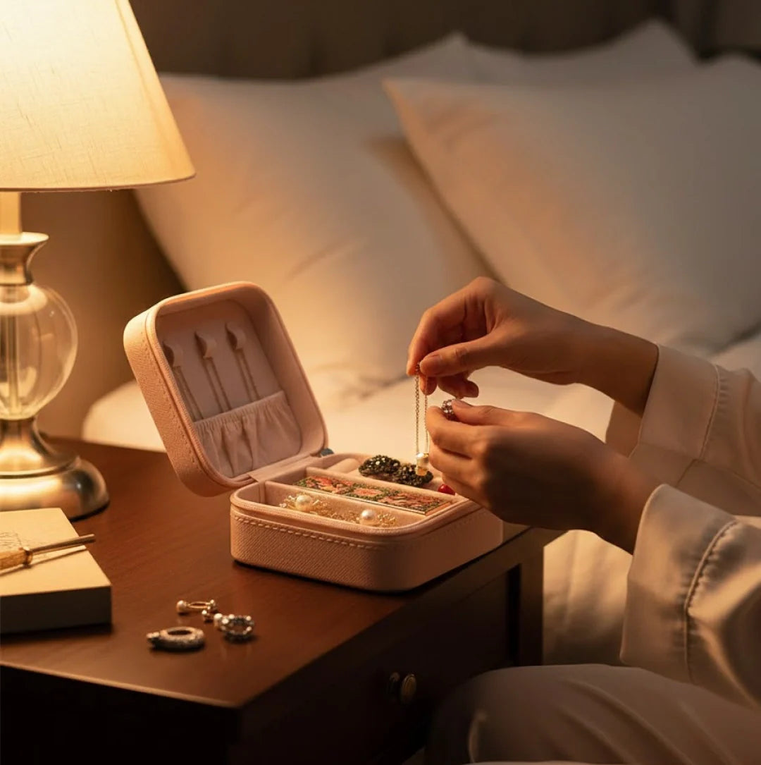 Jewellery Box For Women Mini Portable Jewelry Box Organiserpu Leather Jewlerrying Display Holder Small Travel Jewellery Box For Girls Women Mother Daughte Travel Ring Pendant Earring Necklace Storage Case