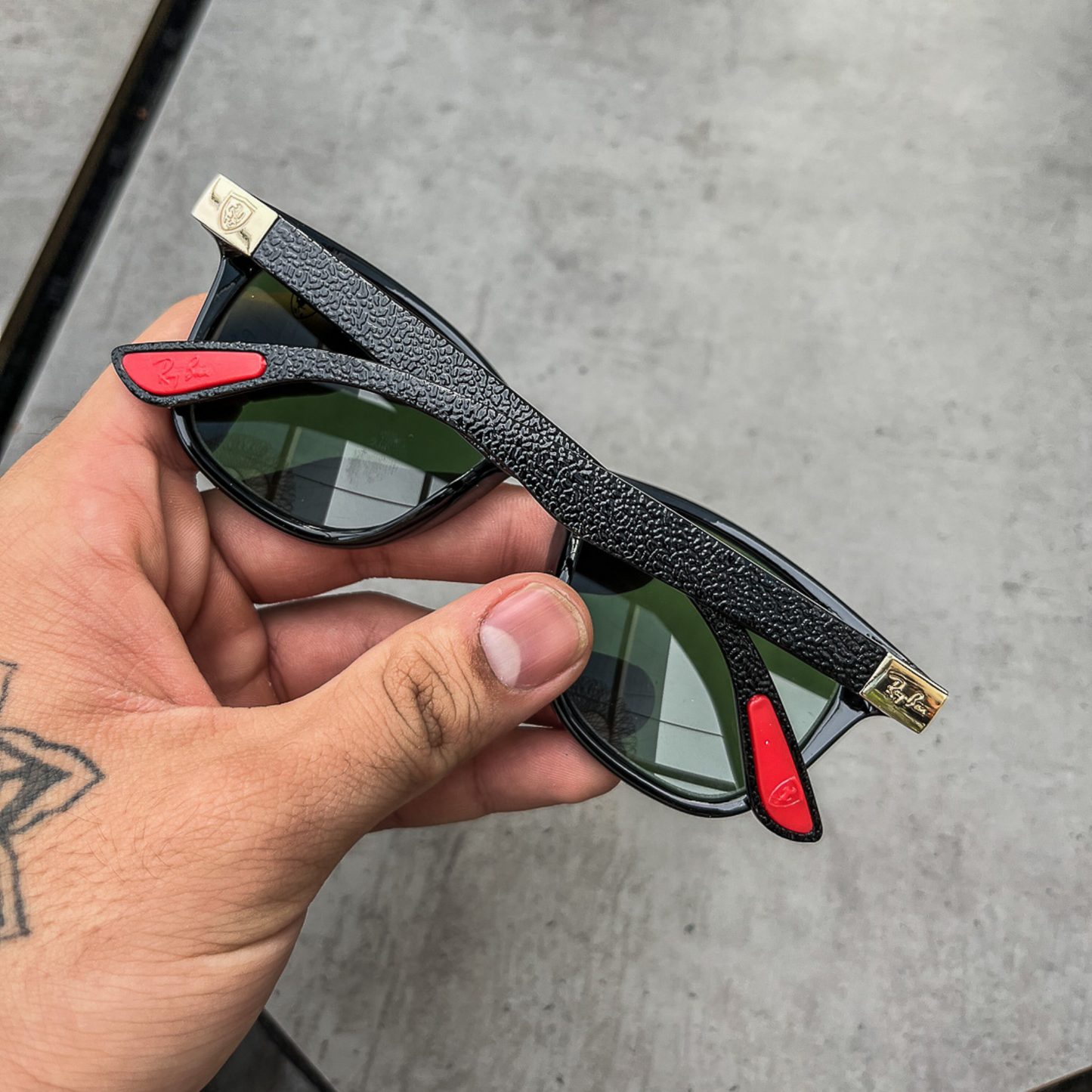 RAY-BAN New Stylish Green & Black 4195 Square Sunglass For Unisex