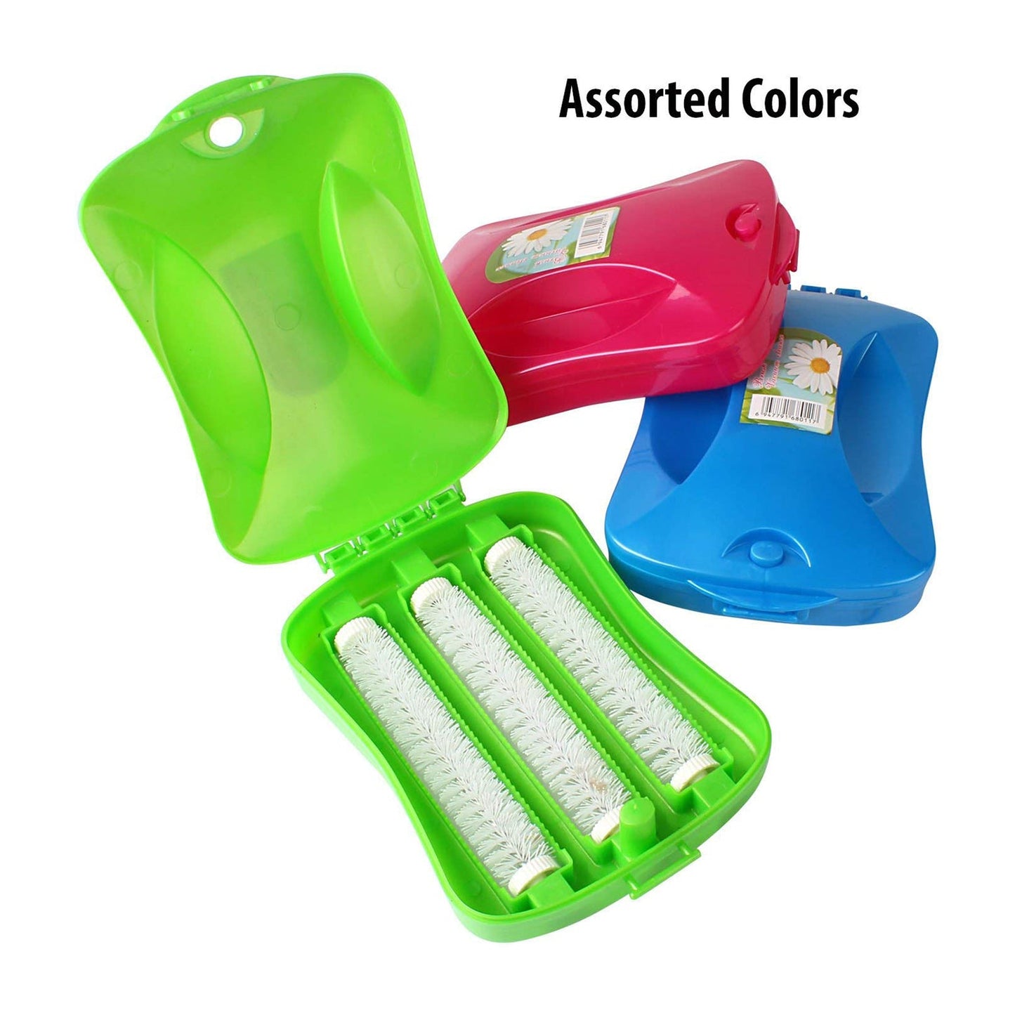 Plastic Handheld Carpet Roller Brush with Dust & Crumb Collector | Reusable Wet & Dry Cleaning Brush (Multicolor)