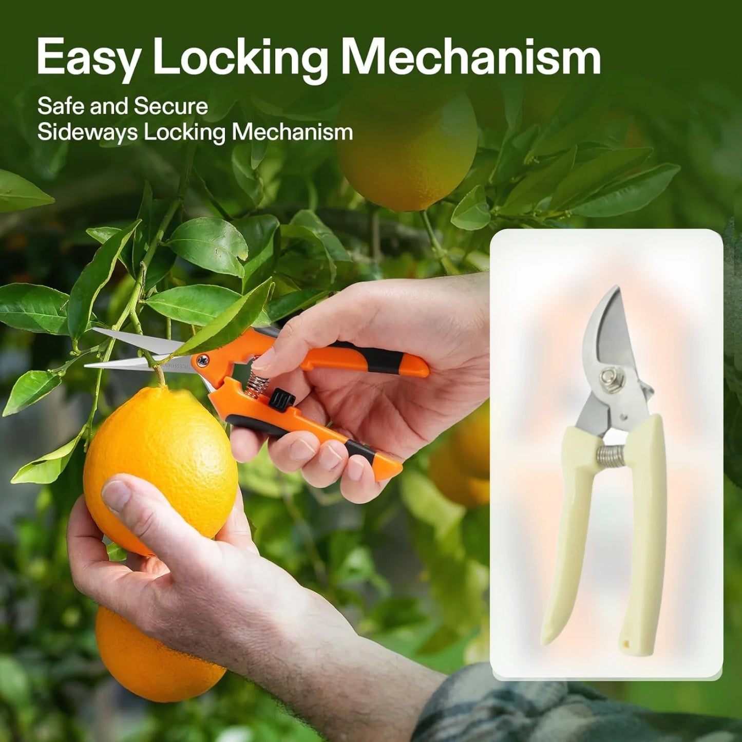 Stainless Steel Pruning Shears with Sharp Blades & Ergonomic Non-Slip Handle | Heavy-Duty Hand Pruner for Home Garden Plants & Branch Cutting (1 Pc)