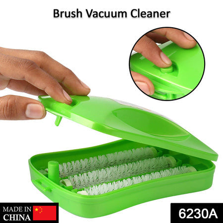 Plastic Handheld Carpet Roller Brush with Dust & Crumb Collector | Reusable Wet & Dry Cleaning Brush (Multicolor)
