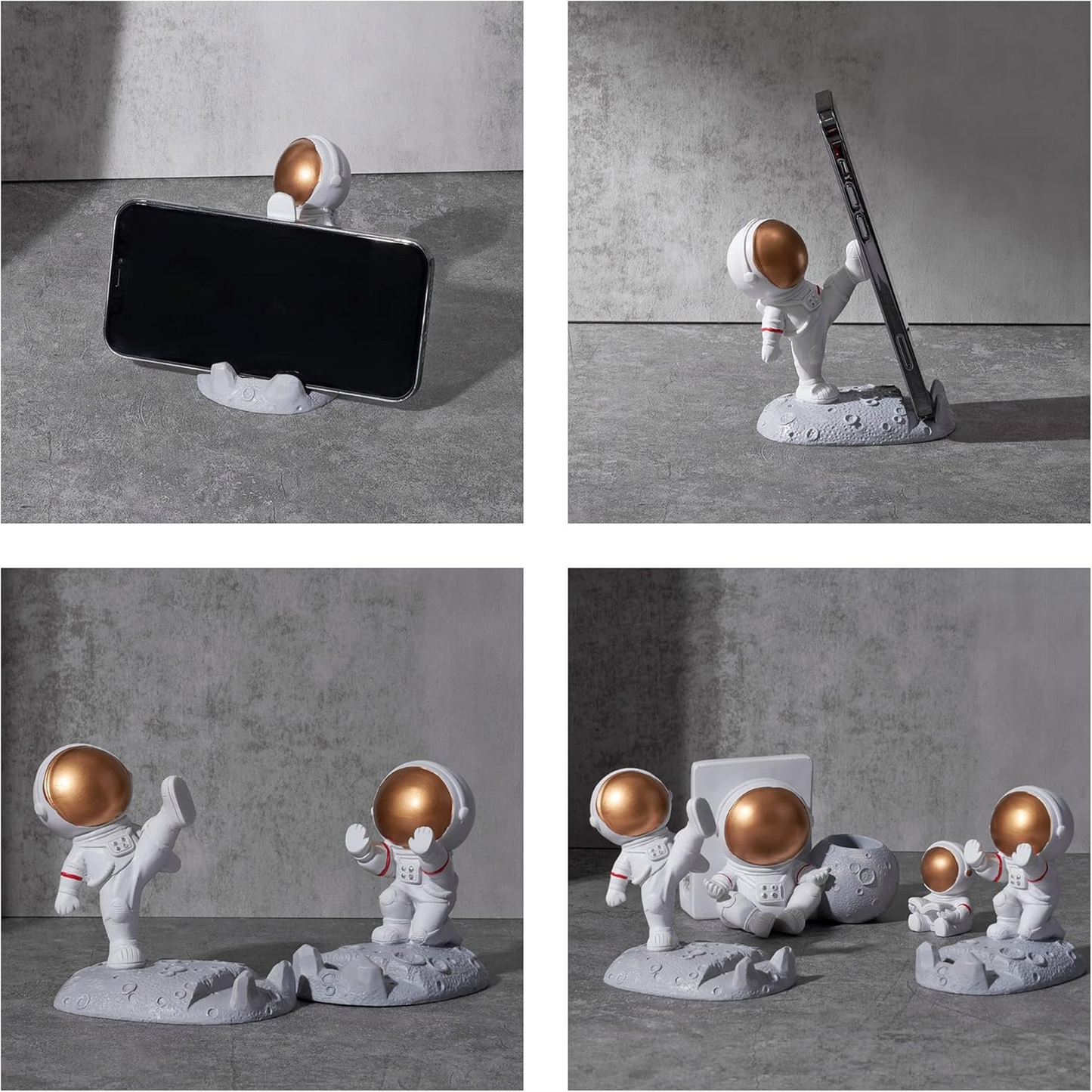 Creative Astronaut Mobile Holder 3D Spaceman Phone Stand | Resin Desktop Phone Holder for Car Dashboard, Desk & Home Decor (1 Pc)