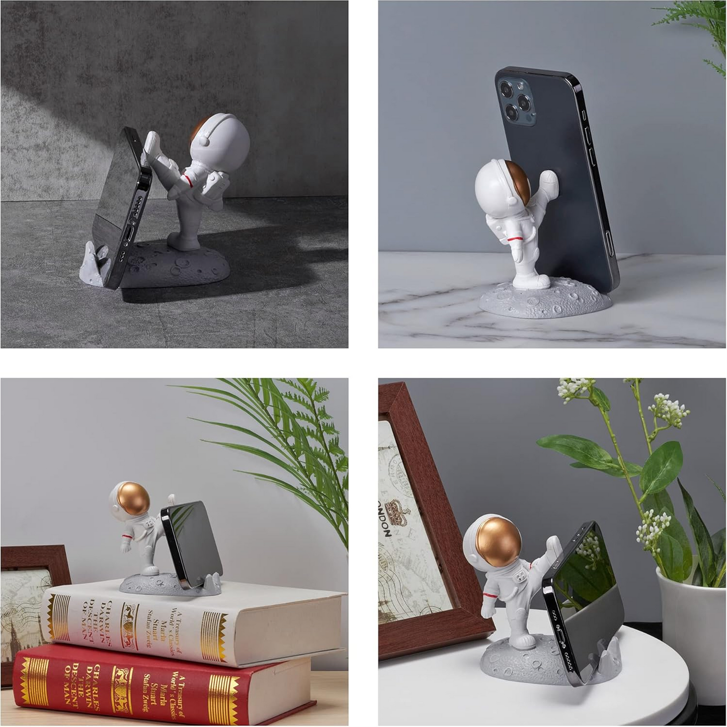 Creative Astronaut Mobile Holder 3D Spaceman Phone Stand | Resin Desktop Phone Holder for Car Dashboard, Desk & Home Decor (1 Pc)