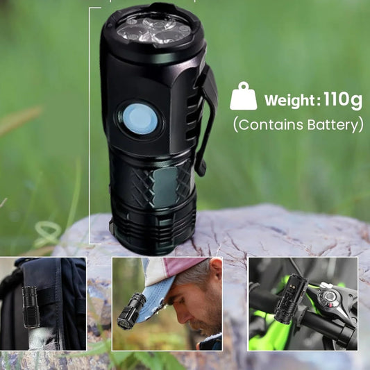 Small LED Rechargeable Torch – 5 Mode Waterproof Handheld Flashlight for Power Cuts, Camping & Outdoor Use (1 Pc)