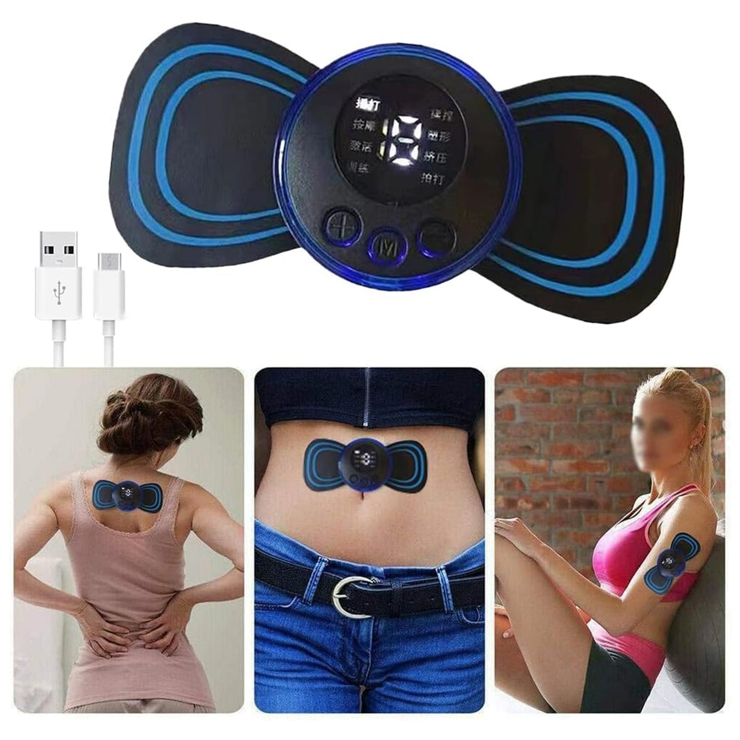 Portable USB Neck Massager | EMS Electric Cervical Massager with Lymphatic Drainage | Mini Neck & Body Massager
