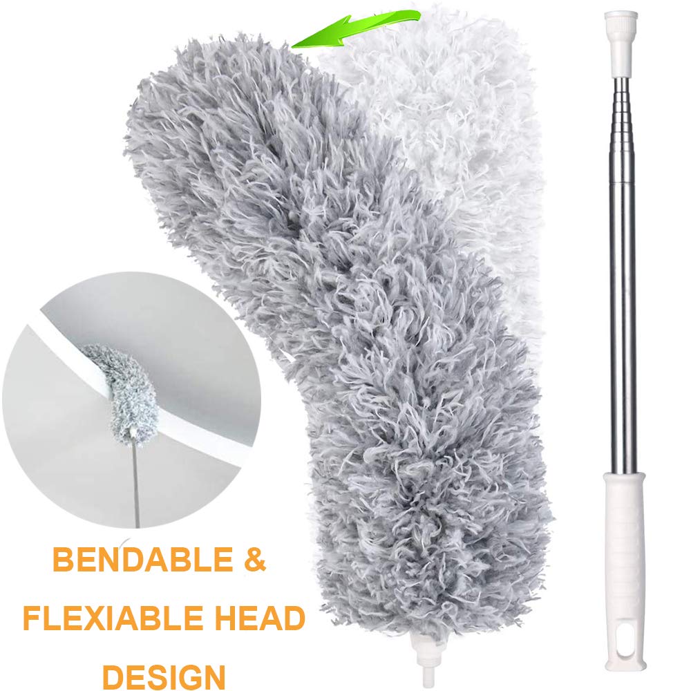 Extendable Microfiber Duster with Bendable Head – Ceiling & Fan Cleaning Brush
