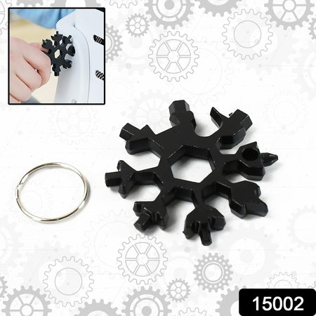 Durable & Portable 18-in-1 Snowflake Multi-Tool | Stainless Steel Pocket Tool with Bottle Opener, Screwdrivers, Allen Wrench & Box Cutter | Compact EDC Utility Tool