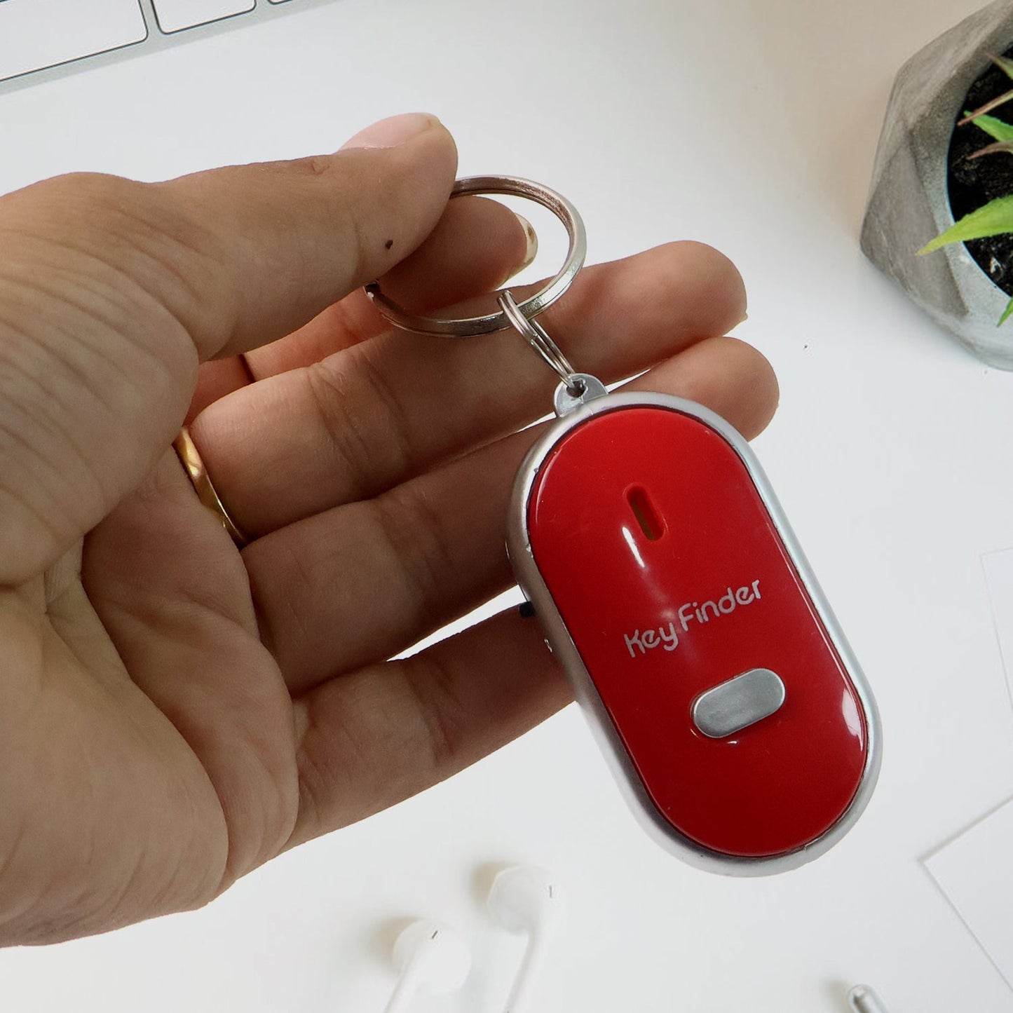 Sound-Activated Key Finder with LED Light | Anti-Lost Whistle Keychain Alarm for Keys & Small Items (1 Pc)