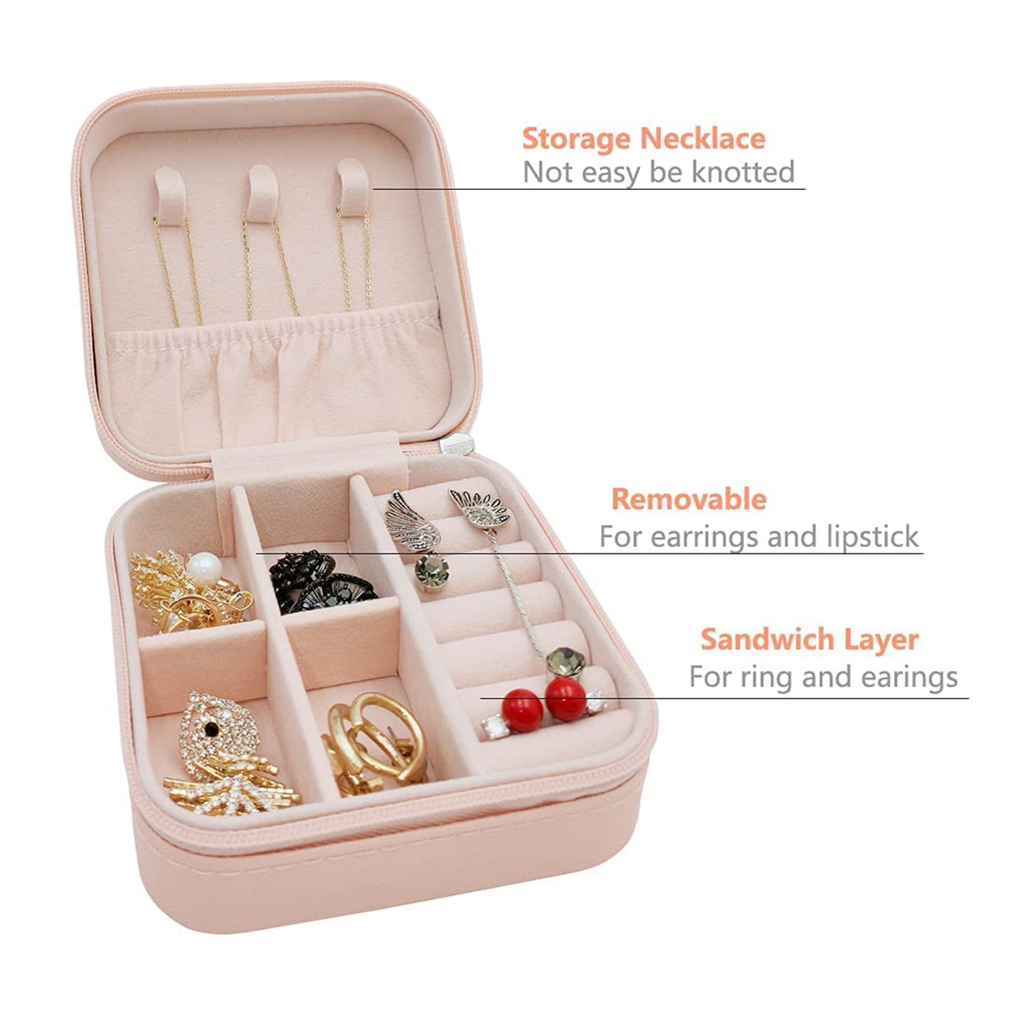 Jewellery Box For Women Mini Portable Jewelry Box Organiserpu Leather Jewlerrying Display Holder Small Travel Jewellery Box For Girls Women Mother Daughte Travel Ring Pendant Earring Necklace Storage Case