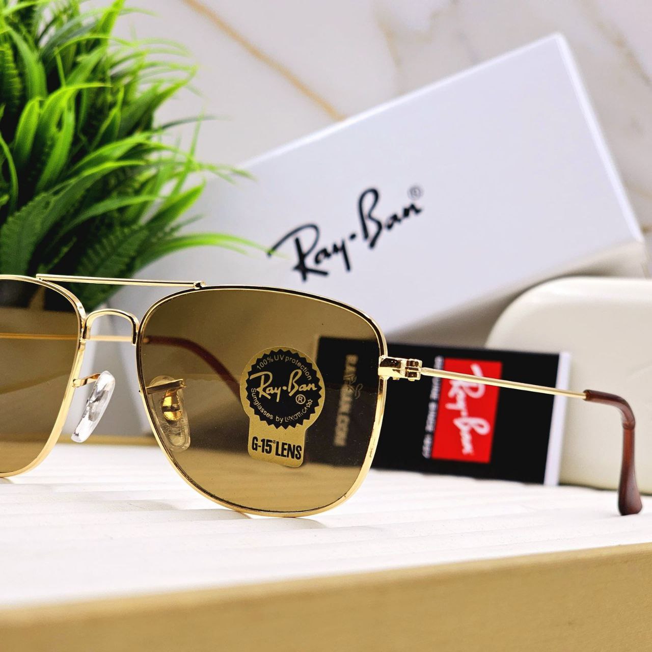 Ray Ban Brown 3136 Sunglass For Daily Causal Evergreen UV Protected For Unisex