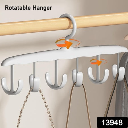 Tank Top Hanger with 12 Hooks | Space-Saving Rotatable Wooden Hanger | Multi-Layer Closet Organizer for Tank Tops, Bras & Camisoles