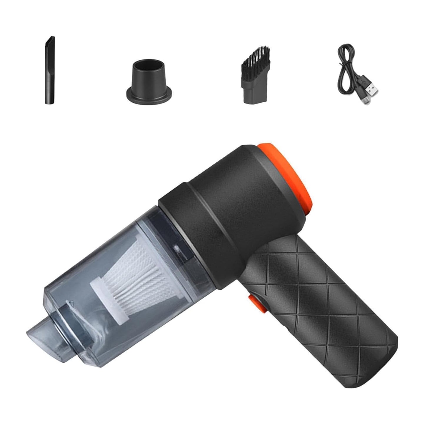 2-in-1 Cordless Mini Car Vacuum Cleaner – High Power USB Rechargeable Handheld Vacuum for Car, Home & Office